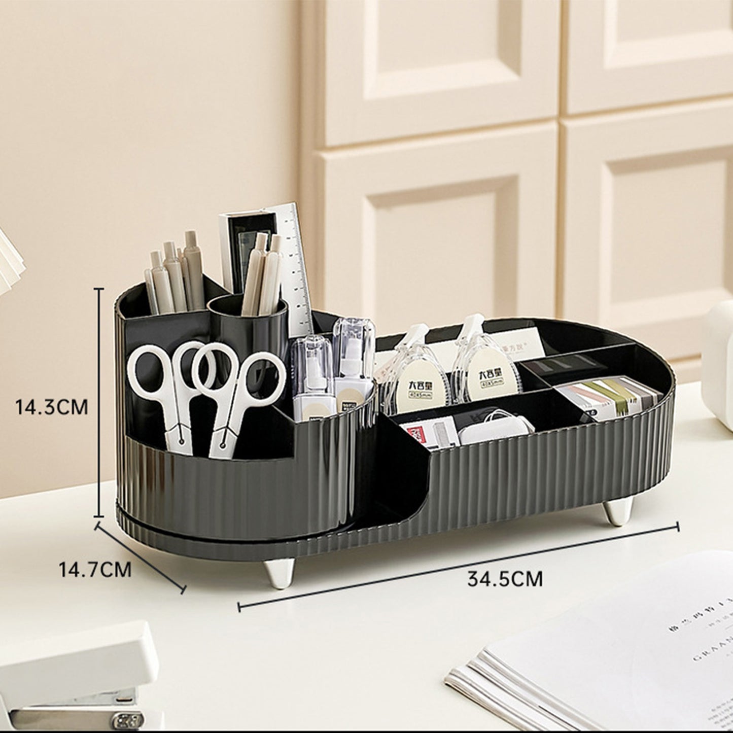 Rotating Makeup Organizer — Large Capacity Cosmetic Display Case